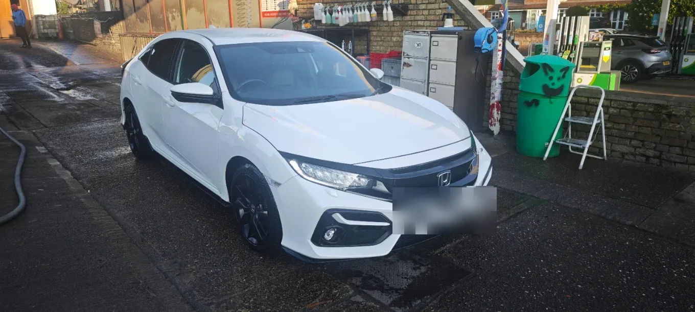 Honda Civic on the wash bay